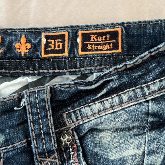 Men’s rock revival jeans. Style:Kort - Picture 5 of 6